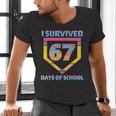 I Survived 67 Days Of School Baseball Trend For Boys Girls Men's V-Neck T-Shirt I Survived 67 Days Of School Baseball Trend For Boys Girls Men's V-Neck T-Shirt