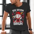 Valentines Day Six Seven Bruh 6 7 Meme Baseball Drip Boys Men's V-Neck T-Shirt Valentines Day Six Seven Bruh 6 7 Meme Baseball Drip Boys Men's V-Neck T-Shirt