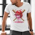 Boys Valentine Day Baseball Helmet Drip Ice-Cream Youth Kids Men's V-Neck T-Shirt