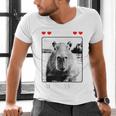 Capybara Love Valentines Day Cute Animal Hearts Raglan Baseball Tee Men's V-Neck T-Shirt Capybara Love Valentines Day Cute Animal Hearts Raglan Baseball Tee Men's V-Neck T-Shirt
