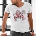 Santa Playing Baseball Catcher Merry Christmas Sport Player Men's V-Neck T-Shirt Santa Playing Baseball Catcher Merry Christmas Sport Player Men's V-Neck T-Shirt