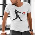Valentines Day Baseball Batter Silhouette Heart Men Boys Kid Men's V-Neck T-Shirt Valentines Day Baseball Batter Silhouette Heart Men Boys Kid Men's V-Neck T-Shirt