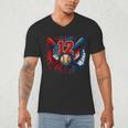 Baseball 12 Year Old Splash Drip 12th Birthday Boy Number 12 Men's V-Neck T-Shirt Baseball 12 Year Old Splash Drip 12th Birthday Boy Number 12 Men's V-Neck T-Shirt