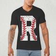 Baseball Alphabet Monogram Initial Letter R Men's V-Neck T-Shirt Baseball Alphabet Monogram Initial Letter R Men's V-Neck T-Shirt