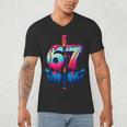 Baseball Bat Hands Drip 67 Six Seven Gen Alpha Slang Meme Men's V-Neck T-Shirt Baseball Bat Hands Drip 67 Six Seven Gen Alpha Slang Meme Men's V-Neck T-Shirt