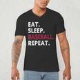 Eat Sleep Baseball Repeat Baseball Player Men's V-Neck T-Shirt