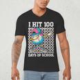 I Hit 100 Days Of School Baseball Ice Cream Drip Boys Girls Men's V-Neck T-Shirt I Hit 100 Days Of School Baseball Ice Cream Drip Boys Girls Men's V-Neck T-Shirt