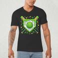 St Patrick Day Baseball Drip Ice Cream Boys Men Men's V-Neck T-Shirt St Patrick Day Baseball Drip Ice Cream Boys Men Men's V-Neck T-Shirt