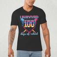 I Survived 100 Days Of School Baseball Boys Students Men's V-Neck T-Shirt I Survived 100 Days Of School Baseball Boys Students Men's V-Neck T-Shirt