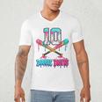 Baseball 10 Year Old Ice Cream Drip 10th Bday Double Digits Men's V-Neck T-Shirt Baseball 10 Year Old Ice Cream Drip 10th Bday Double Digits Men's V-Neck T-Shirt
