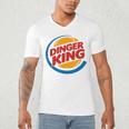 Baseball Dinger King Logo For Home Run Players And Fan Men's V-Neck T-Shirt