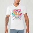 Baseball Drip 6 7 Number 67 Six Seven Meme Boys Kids Men's V-Neck T-Shirt Baseball Drip 6 7 Number 67 Six Seven Meme Boys Kids Men's V-Neck T-Shirt