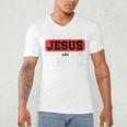 This Boy Runs On Jesus And Baseball Christian Baseball Men's V-Neck T-Shirt