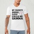My Favorite Baseball Player Calls Me Gamma Men's V-Neck T-Shirt