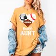 Ball Aunt Heart Football Baseball Hockey Game Day Women's Comfort Colors T-Shirt Mustard