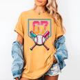 Baseball Ice Cream Drip Number 67 Player 67th Birthday Men Women's Comfort Colors T-Shirt Mustard Baseball Ice Cream Drip Number 67 Player 67th Birthday Men Women's Comfort Colors T-Shirt Mustard