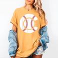 Baseball Sport Player Graphic Monogram Initial Letter C Women's Comfort Colors T-Shirt Mustard Baseball Sport Player Graphic Monogram Initial Letter C Women's Comfort Colors T-Shirt Mustard
