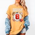 Bruh I'm 8 Baseball 8th Birthday Sports 8 Year Old Boy Women's Comfort Colors T-Shirt Mustard