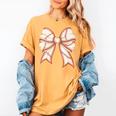 Coquette Bow Baseball Mama Baseball Mom Women Premium Women's Comfort Colors T-Shirt Mustard Coquette Bow Baseball Mama Baseball Mom Women Premium Women's Comfort Colors T-Shirt Mustard