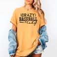 Crazy Baseball Lady Baseball Mom Sporty Humor Women's Comfort Colors T-Shirt Mustard Crazy Baseball Lady Baseball Mom Sporty Humor Women's Comfort Colors T-Shirt Mustard
