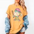 Cute Baseball Ice Cream Drip For Girls & Boys 2 Sides Women's Comfort Colors T-Shirt Mustard