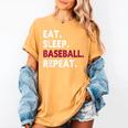 Eat Sleep Baseball Repeat Baseball Player Women's Comfort Colors T-Shirt Mustard