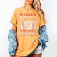My Favorite Baseball Player Calls Me Mom Proud Baseball Mom Women's Comfort Colors T-Shirt Mustard