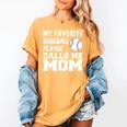 My Favorite Baseball Player Calls Me Mom Women's Comfort Colors T-Shirt Mustard My Favorite Baseball Player Calls Me Mom Women's Comfort Colors T-Shirt Mustard