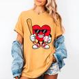 Heart Playing Baseball Valentines Day Women's Comfort Colors T-Shirt Mustard