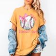 Mama Biggest Fan Coquette Bow Baseball Mom Fan Mother's Day Women's Comfort Colors T-Shirt Mustard Mama Biggest Fan Coquette Bow Baseball Mom Fan Mother's Day Women's Comfort Colors T-Shirt Mustard