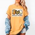 Peace Love Baseball Mom Leopard Print Mother's Day Women's Comfort Colors T-Shirt Mustard Peace Love Baseball Mom Leopard Print Mother's Day Women's Comfort Colors T-Shirt Mustard