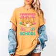 I Survived 100 Days Of School Baseball Ice Cream Drip Women's Comfort Colors T-Shirt Mustard I Survived 100 Days Of School Baseball Ice Cream Drip Women's Comfort Colors T-Shirt Mustard