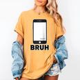 Texted First Bruh Seen Message Valentine's Day Humor Raglan Baseball Tee Women's Comfort Colors T-Shirt Mustard