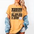 Weekend Forecast My Son Has Practice Baseball Mom Women's Comfort Colors T-Shirt Mustard Weekend Forecast My Son Has Practice Baseball Mom Women's Comfort Colors T-Shirt Mustard