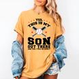 Yes This Is My Son Out There Baseball Mom Women's Comfort Colors T-Shirt Mustard Yes This Is My Son Out There Baseball Mom Women's Comfort Colors T-Shirt Mustard