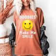 Boobies Make Me Smile Mardi Gras Raglan Baseball Tee Women's Comfort Colors T-Shirt Yam