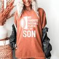 Cute Favorite Baseball Player Is My Son Women Men Women's Comfort Colors T-Shirt Yam Cute Favorite Baseball Player Is My Son Women Men Women's Comfort Colors T-Shirt Yam