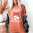 Just A Girl Who Loves Baseball Cute Retro Baseball Lover Women's Comfort Colors T-Shirt Yam Just A Girl Who Loves Baseball Cute Retro Baseball Lover Women's Comfort Colors T-Shirt Yam