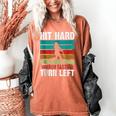 Retro Hit Hard Run Fast Turn Left Baseball Lover Women's Comfort Colors T-Shirt Yam