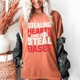 Stealing Hearts Like I Steal Bases Cute Baseball Kids Women's Comfort Colors T-Shirt Yam Stealing Hearts Like I Steal Bases Cute Baseball Kids Women's Comfort Colors T-Shirt Yam