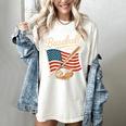 American Flag Baseball Player Bat Fan Catcher Pitcher USA Women's Comfort Colors T-Shirt Ivory American Flag Baseball Player Bat Fan Catcher Pitcher USA Women's Comfort Colors T-Shirt Ivory