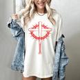 Baseball Cross Bats Pitcher Jesus Faith Women's Comfort Colors T-Shirt Ivory