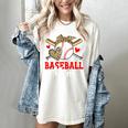 Baseball Mom Leopard Heart Mother's Day Girls Women's Comfort Colors T-Shirt Ivory