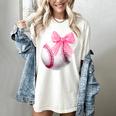 Cute Coquette Baseball Pink Bow Player & Fan Girls Women's Comfort Colors T-Shirt Ivory