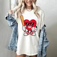 Heart Playing Baseball Valentines Day Women's Comfort Colors T-Shirt Ivory