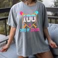 100 Days Of School Baseball Ice Cream Drip 100th Day School Women's Comfort Colors T-Shirt Gray
