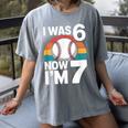 I Was 6 Now Im 7 Baseball Birthday Age 7 Women's Comfort Colors T-Shirt Gray