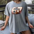 6 7 Six Seven American Baseball Graphic Women's Comfort Colors T-Shirt Gray