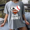 Ball Aunt Heart Football Baseball Hockey Game Day Women's Comfort Colors T-Shirt Gray