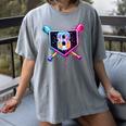 Baseball 8 Year Old Ice Cream Drip 8th Birthday Party Women's Comfort Colors T-Shirt Gray Baseball 8 Year Old Ice Cream Drip 8th Birthday Party Women's Comfort Colors T-Shirt Gray